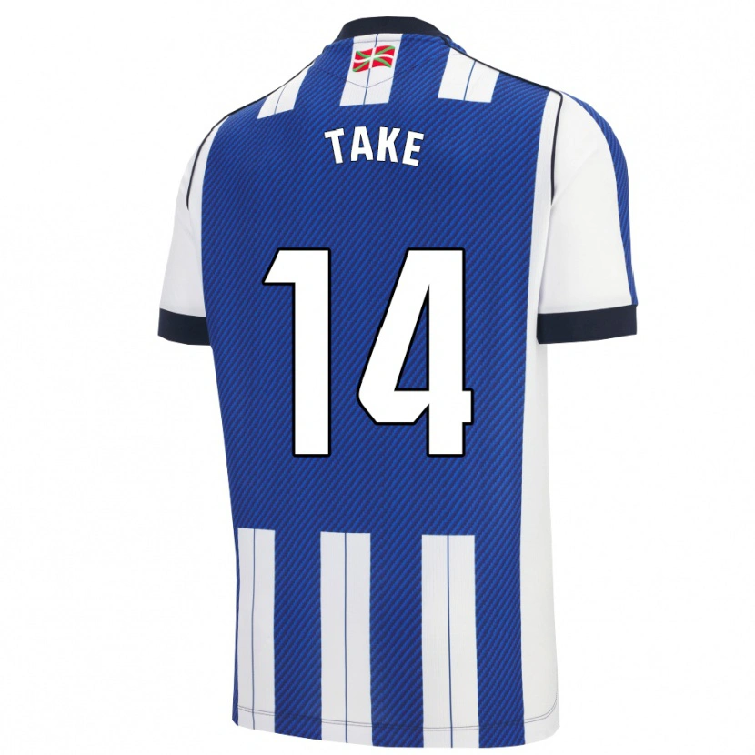 Danxen Men Takefusa Kubo #14 Blue White Home Jersey 2025/26 T-Shirt