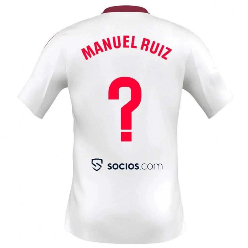 Danxen Men José Manuel Ruiz #0 White Red Home Jersey 2025/26 T-Shirt