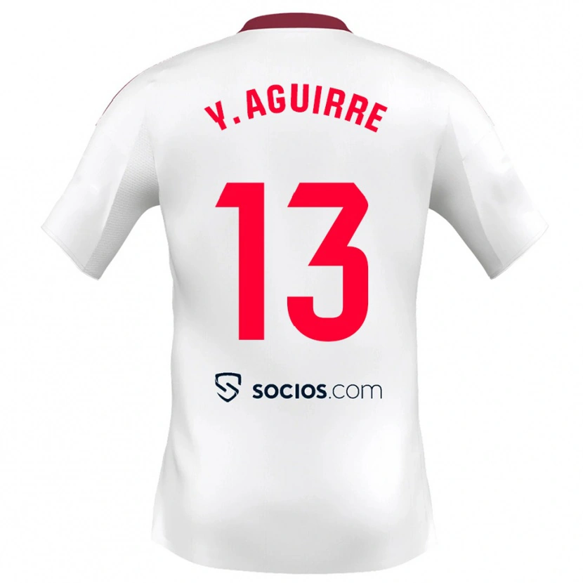 Danxen Men Yolanda Aguirre Gutiérrez #13 White Red Home Jersey 2025/26 T-Shirt