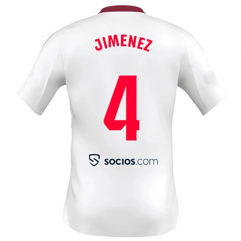 Danxen Men Diego Jiménez #4 White Red Home Jersey 2025/26 T-Shirt