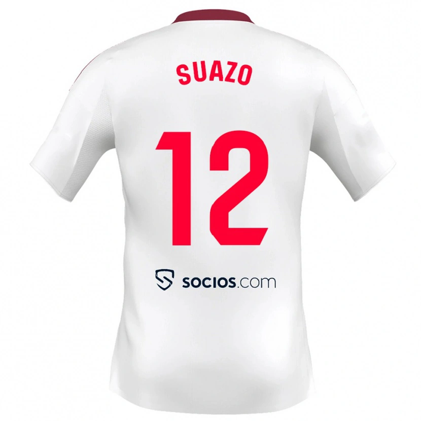 Danxen Men Gabriel Suazo #12 White Red Home Jersey 2025/26 T-Shirt