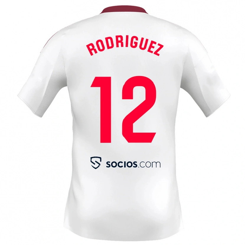 Danxen Men Lucía María Rodríguez Herrero #12 White Red Home Jersey 2025/26 T-Shirt