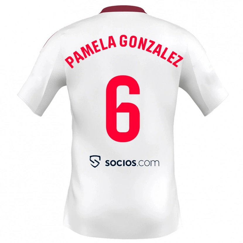 Danxen Men Cinthia Pamela González Medina #6 White Red Home Jersey 2025/26 T-Shirt
