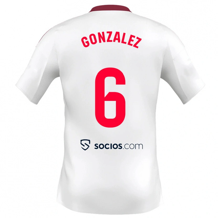 Danxen Men Pamela González #6 White Red Home Jersey 2025/26 T-Shirt