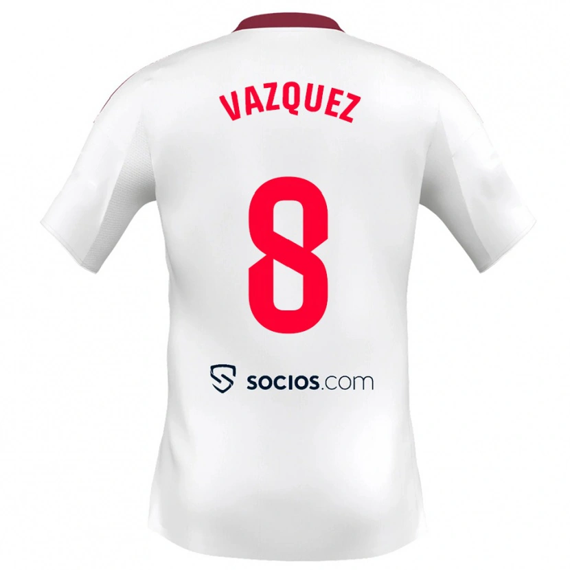 Danxen Men Manolo Vazquez #8 White Red Home Jersey 2025/26 T-Shirt