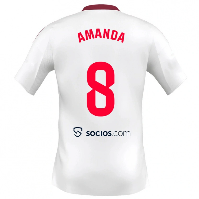Danxen Men Amanda Sampedro Bustos #8 White Red Home Jersey 2025/26 T-Shirt