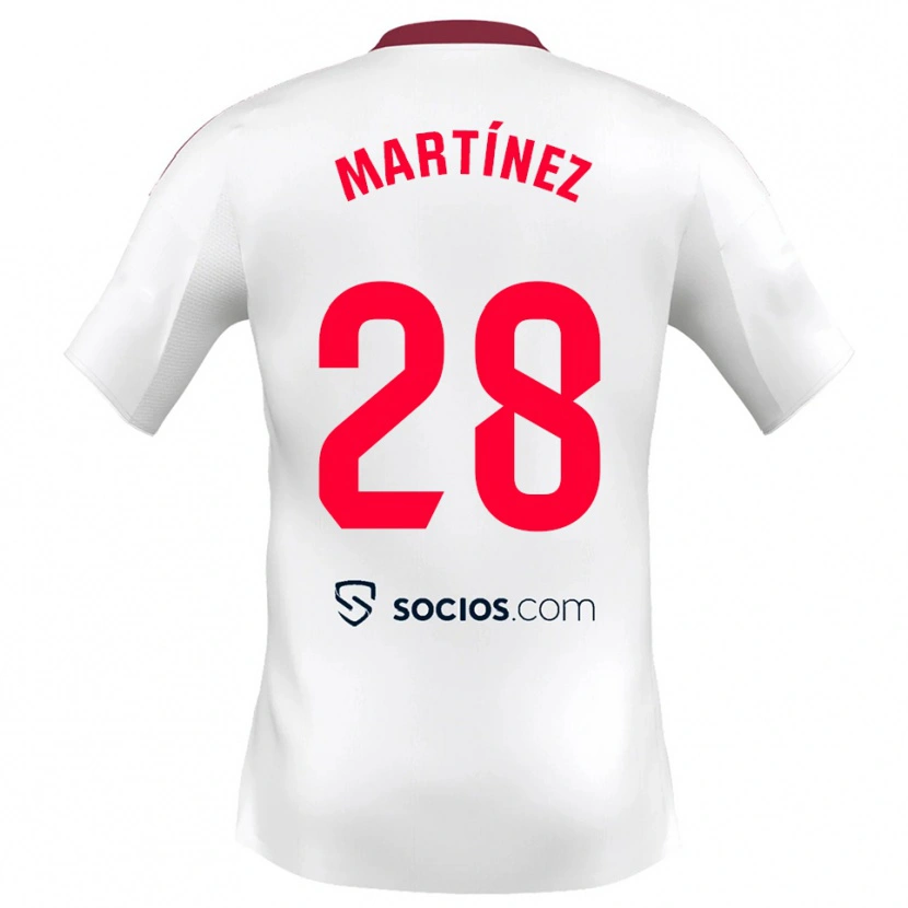 Danxen Men Hugo Martínez #28 White Red Home Jersey 2025/26 T-Shirt