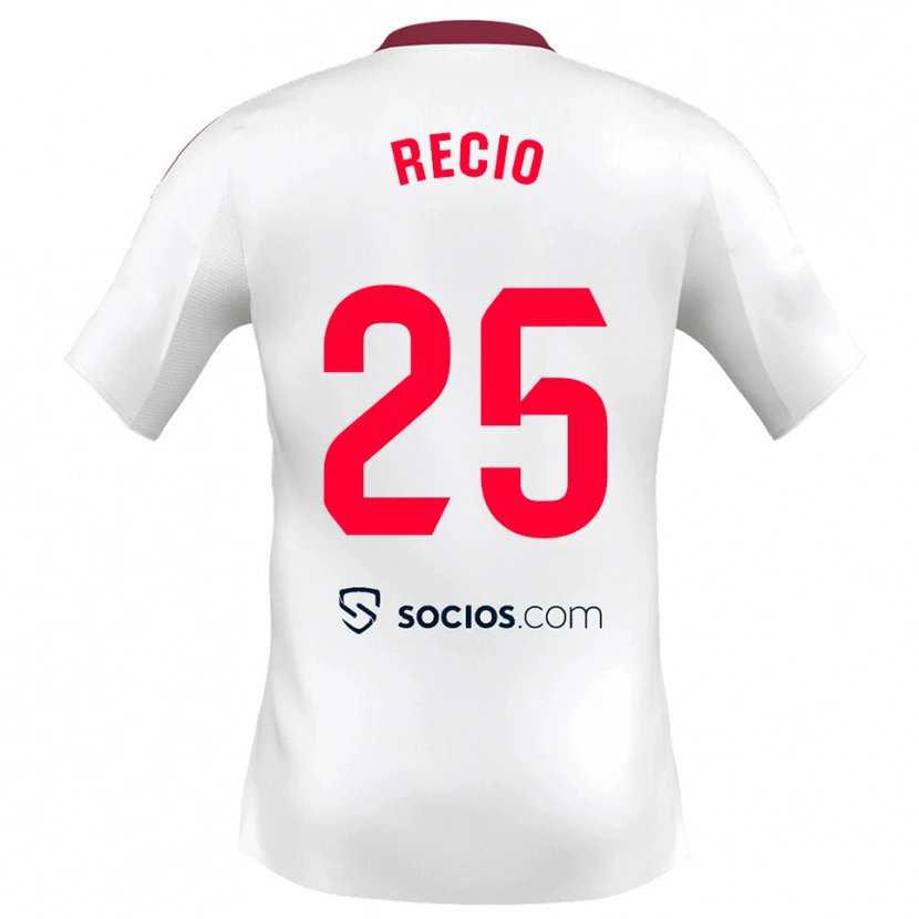 Danxen Men Sergio Recio #25 White Red Home Jersey 2025/26 T-Shirt