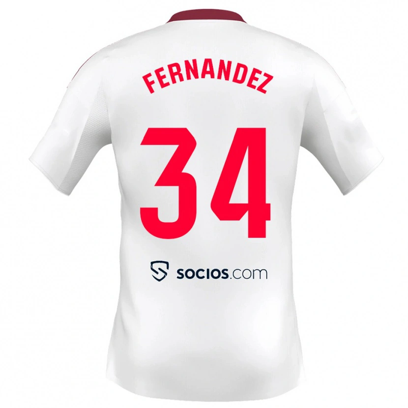 Danxen Men Marc Fernández #34 White Red Home Jersey 2025/26 T-Shirt