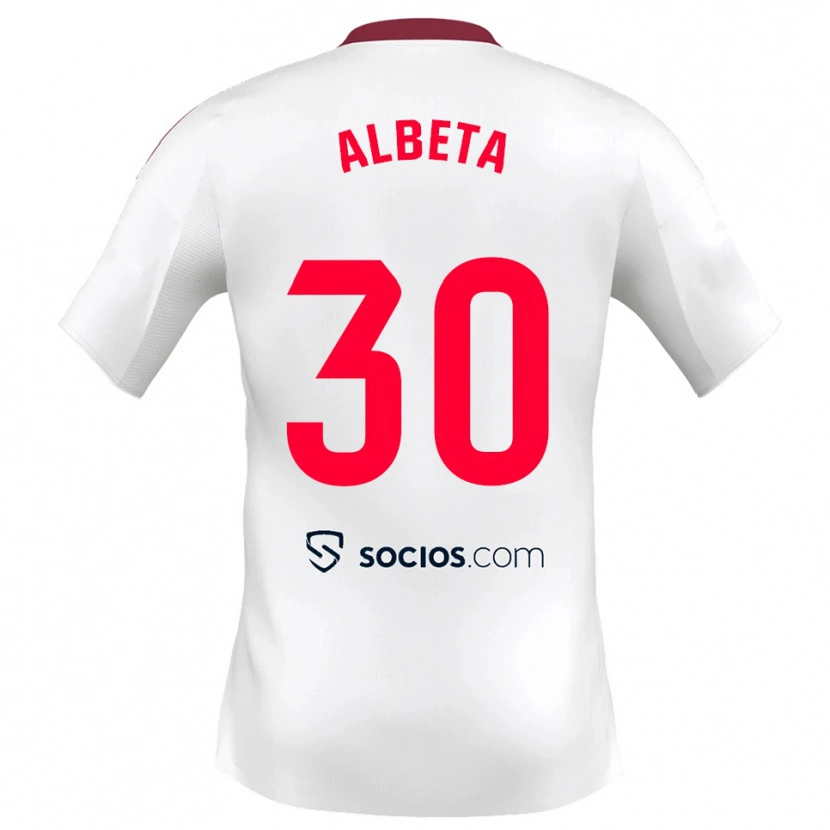 Danxen Men Alba María López Montiel #30 White Red Home Jersey 2025/26 T-Shirt