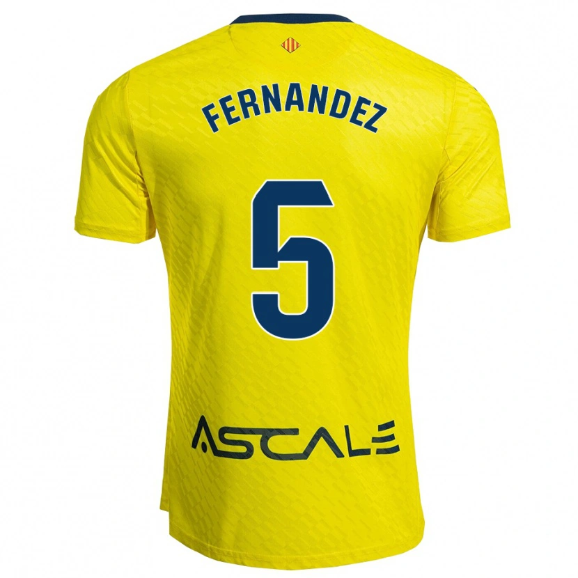 Danxen Men Álvaro Fernández #5 Yellow Navy Home Jersey 2025/26 T-Shirt