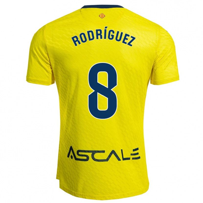 Danxen Men Unai Rodríguez #8 Yellow Navy Home Jersey 2025/26 T-Shirt