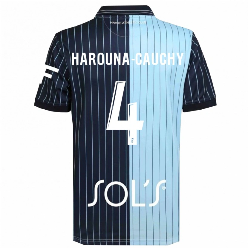 Danxen Men Yllian Harouna-Cauchy #4 Navy Sky Blue Home Jersey 2025/26 T-Shirt