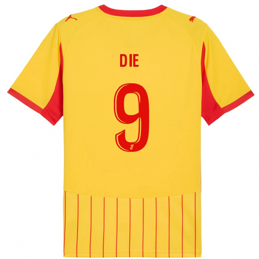 Danxen Men Samuel Dié #9 Yellow Red Home Jersey 2025/26 T-Shirt