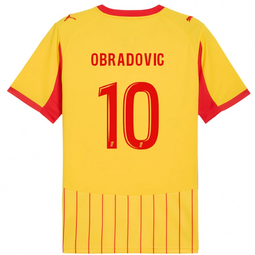 Danxen Men Ognjen Obradovic #10 Yellow Red Home Jersey 2025/26 T-Shirt