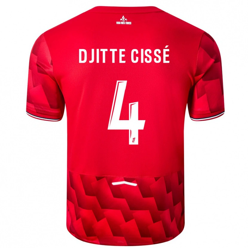 Danxen Men Babacar Djitte Cissé #4 Red White Home Jersey 2025/26 T-Shirt