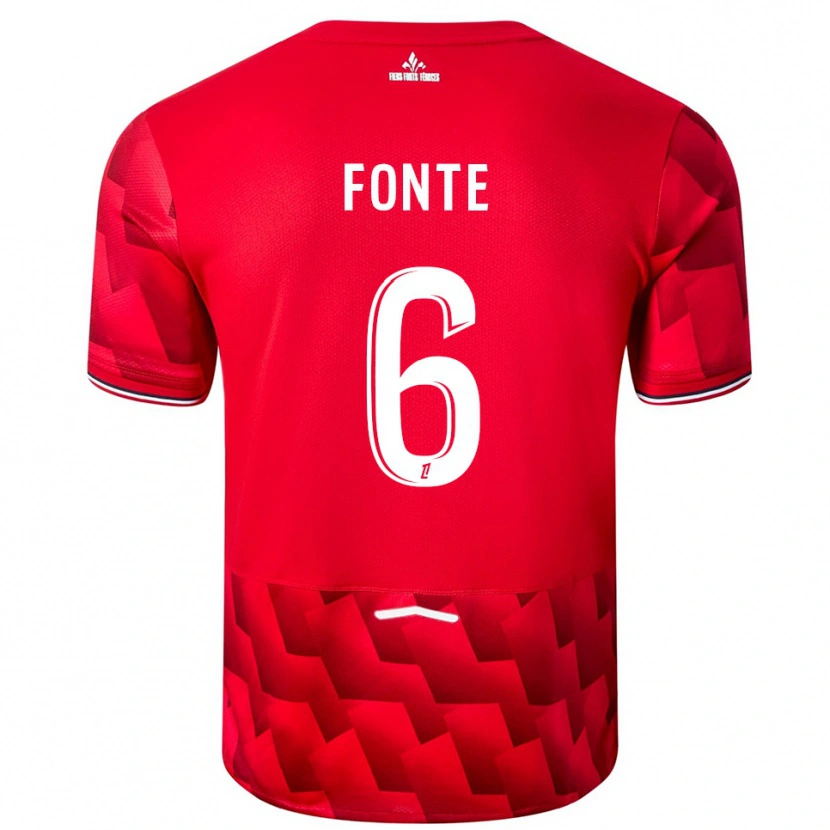 Danxen Men Jose Fonte #6 Red White Home Jersey 2025/26 T-Shirt