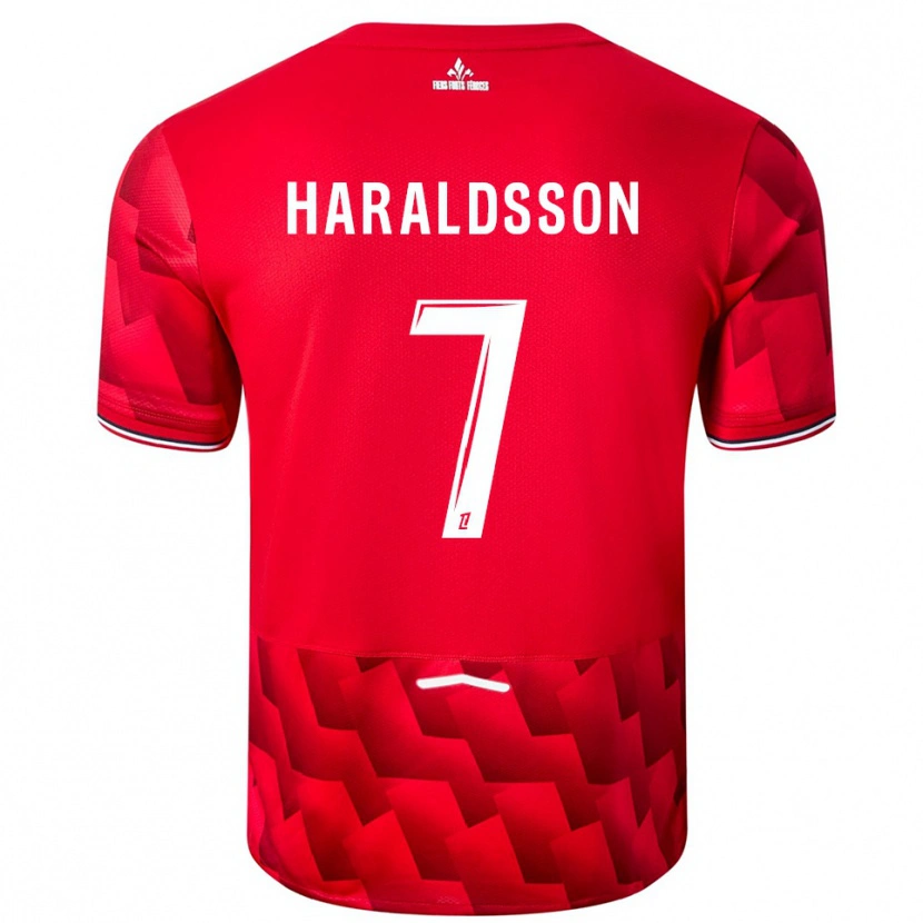 Danxen Men Hákon Arnar Haraldsson #7 Red White Home Jersey 2025/26 T-Shirt