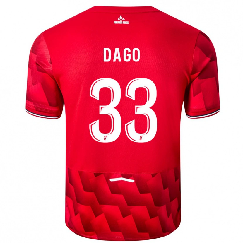 Danxen Men Trévis Dago #33 Red White Home Jersey 2025/26 T-Shirt