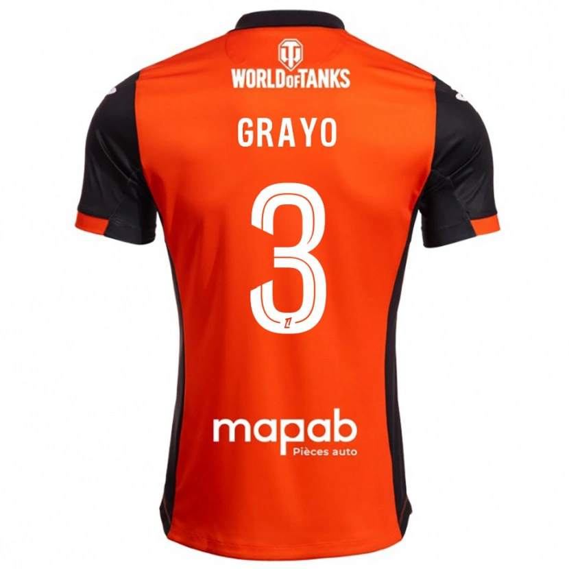 Danxen Men Maïna Grayo #3 Black Orange Home Jersey 2025/26 T-Shirt