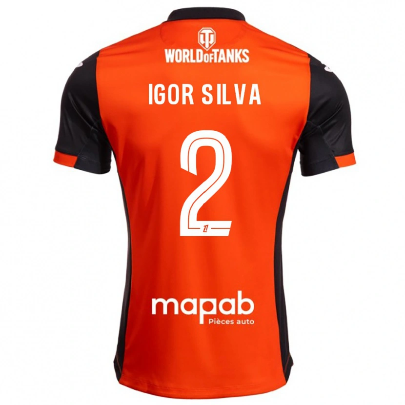 Danxen Men Igor Silva #2 Black Orange Home Jersey 2025/26 T-Shirt