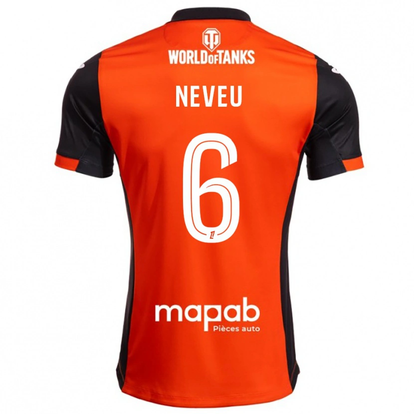 Danxen Men Tom Neveu #6 Black Orange Home Jersey 2025/26 T-Shirt