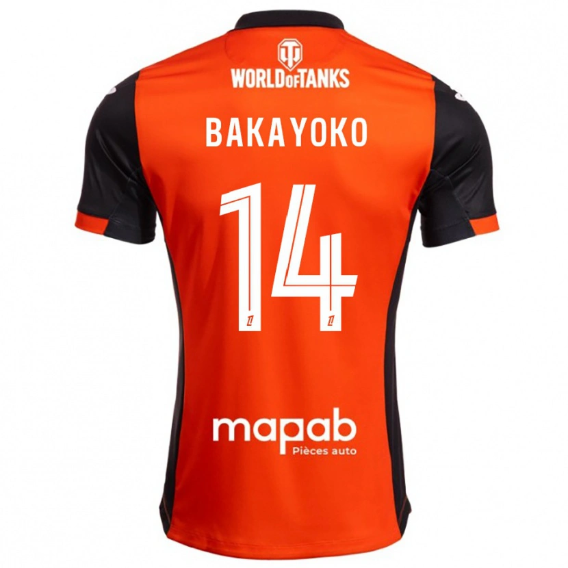 Danxen Men Tiemoué Bakayoko #14 Black Orange Home Jersey 2025/26 T-Shirt