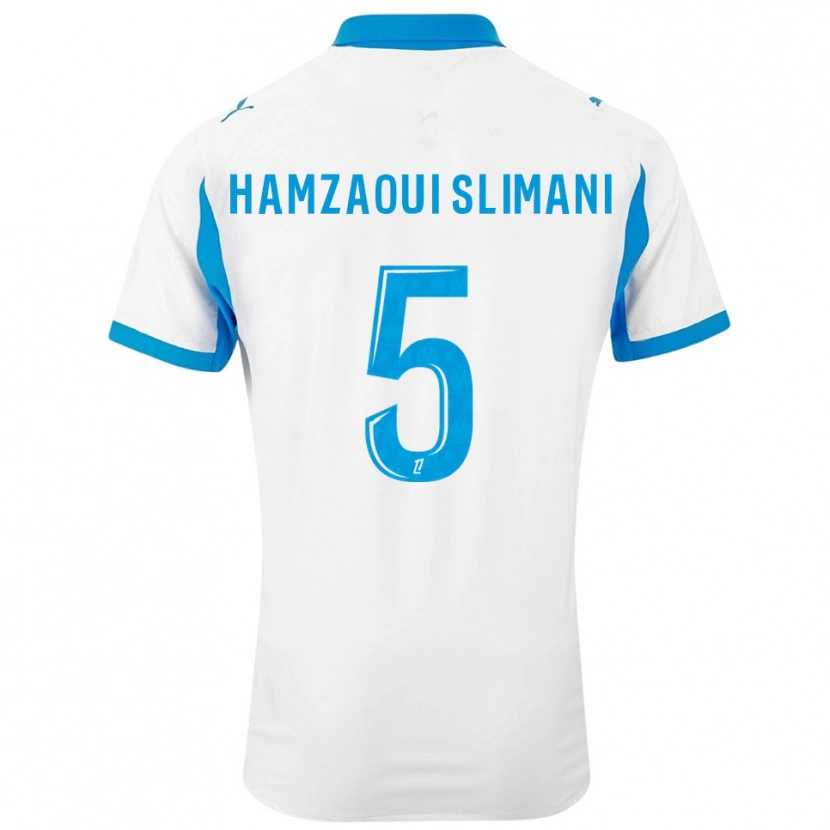 Danxen Men Hilan Hamzaoui Slimani #5 White Sky Blue Home Jersey 2025/26 T-Shirt