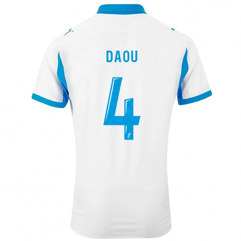 Danxen Men Raimane Daou #4 White Sky Blue Home Jersey 2025/26 T-Shirt