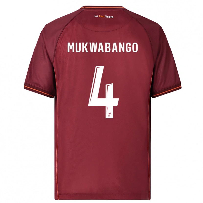 Danxen Men Bénit Mukwabango #4 Burgundy White Home Jersey 2025/26 T-Shirt