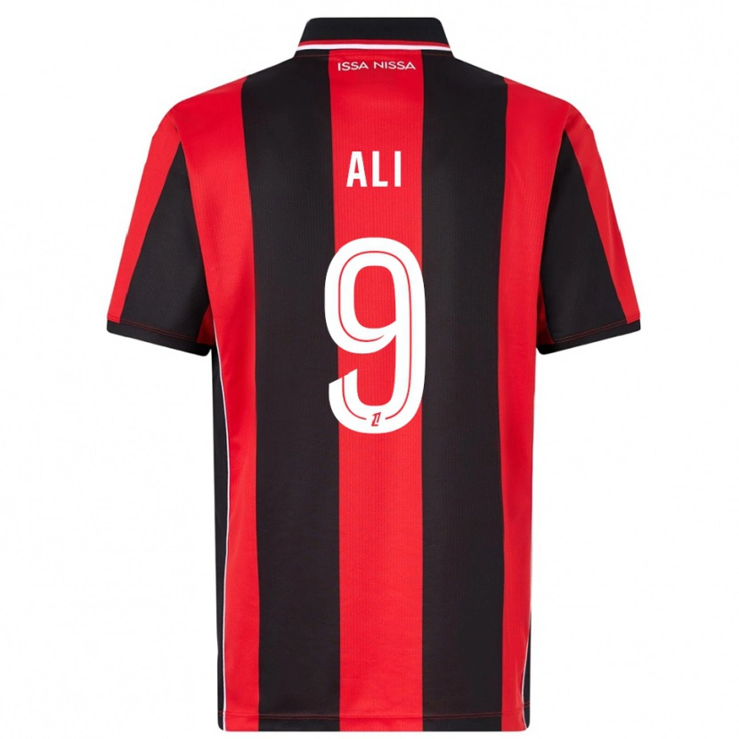 Danxen Men Kéfren Ali #9 Red Black Home Jersey 2025/26 T-Shirt