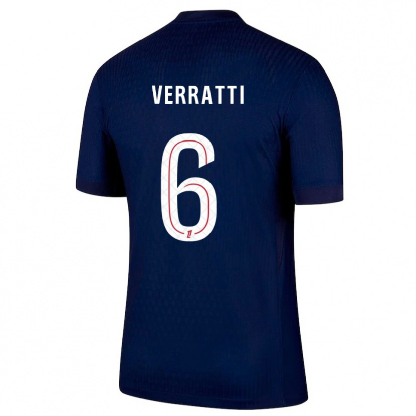 Danxen Men Marco Verratti #6 Navy Red Home Jersey 2025/26 T-Shirt