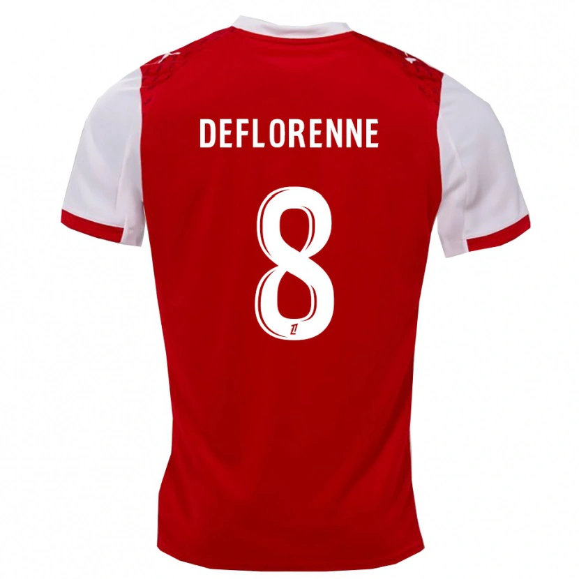 Danxen Men Théo Deflorenne #8 Red White Home Jersey 2025/26 T-Shirt