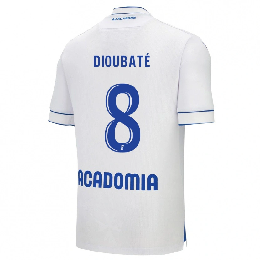 Danxen Men Lamfia Dioubaté #8 White Blue Home Jersey 2025/26 T-Shirt