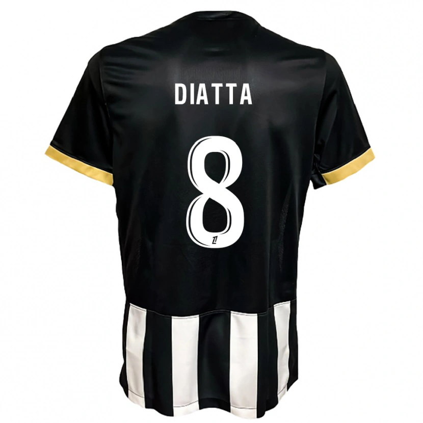 Danxen Men Bané Diatta #8 Black  White Home Jersey 2025/26 T-Shirt