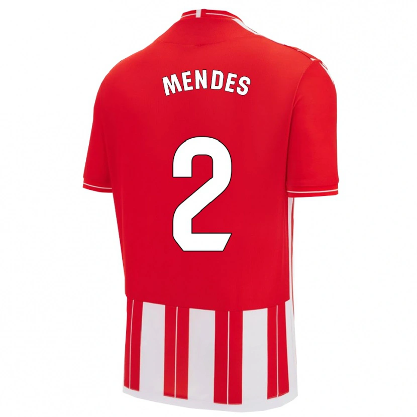Danxen Men Houboulang Mendes #2 Red White Home Jersey 2025/26 T-Shirt