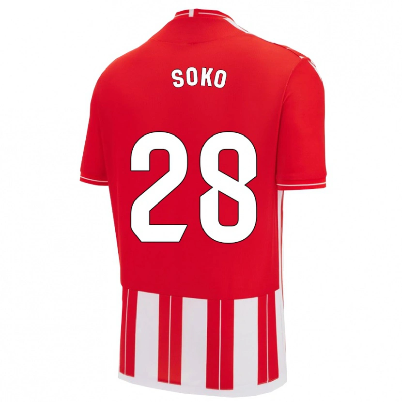 Danxen Men Patrick Soko #28 Red White Home Jersey 2025/26 T-Shirt