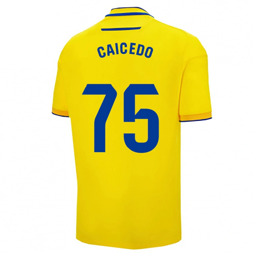 Danxen Men Alfred Caicedo #75 Yellow Navy Home Jersey 2025/26 T-Shirt