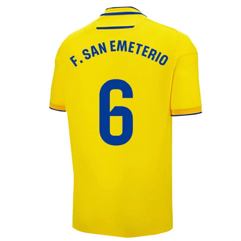 Danxen Men Fede San Emeterio #6 Yellow Navy Home Jersey 2025/26 T-Shirt