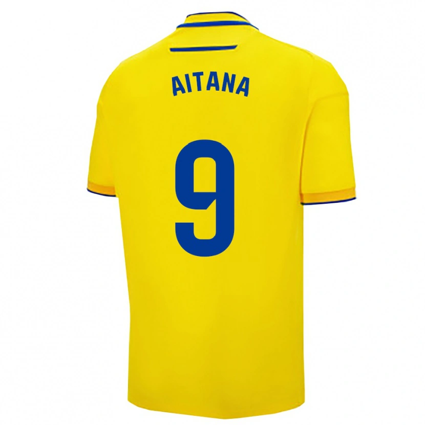 Danxen Men Aitana Marchante Fernandez #9 Yellow Navy Home Jersey 2025/26 T-Shirt