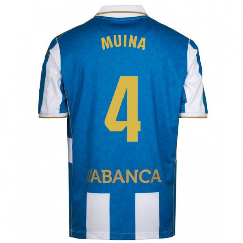 Danxen Men Henar Muiña #4 White Blue Home Jersey 2025/26 T-Shirt