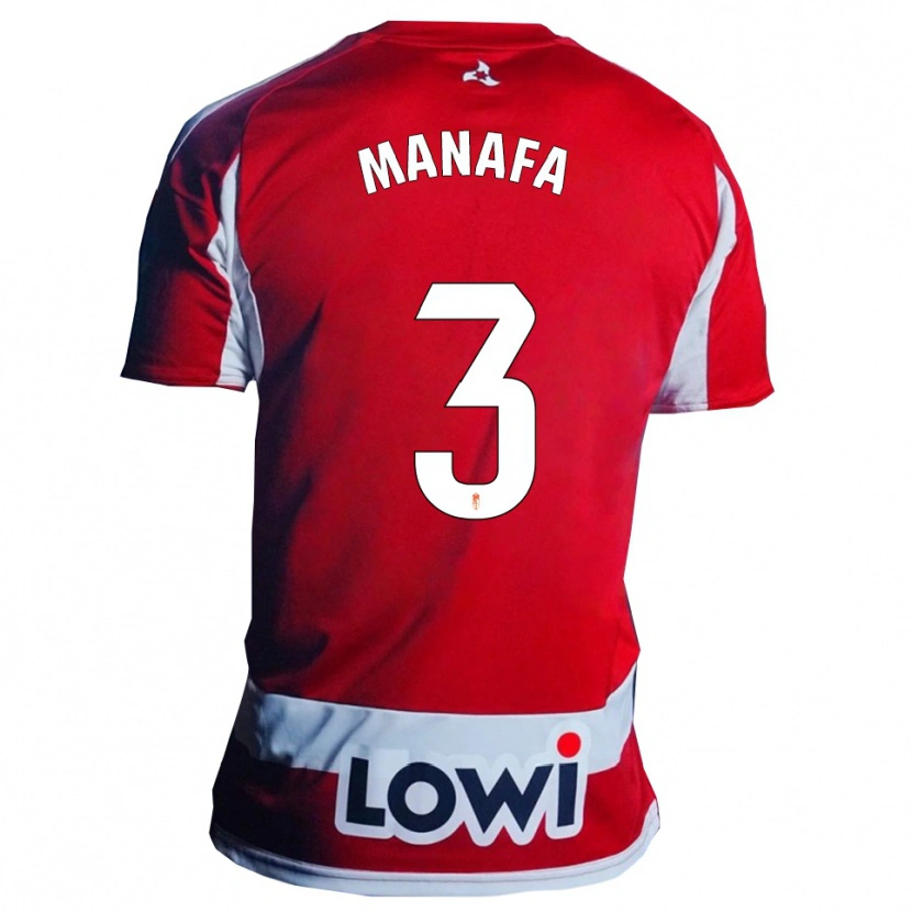 Danxen Men Wilson Manafa #3 Red White Home Jersey 2025/26 T-Shirt
