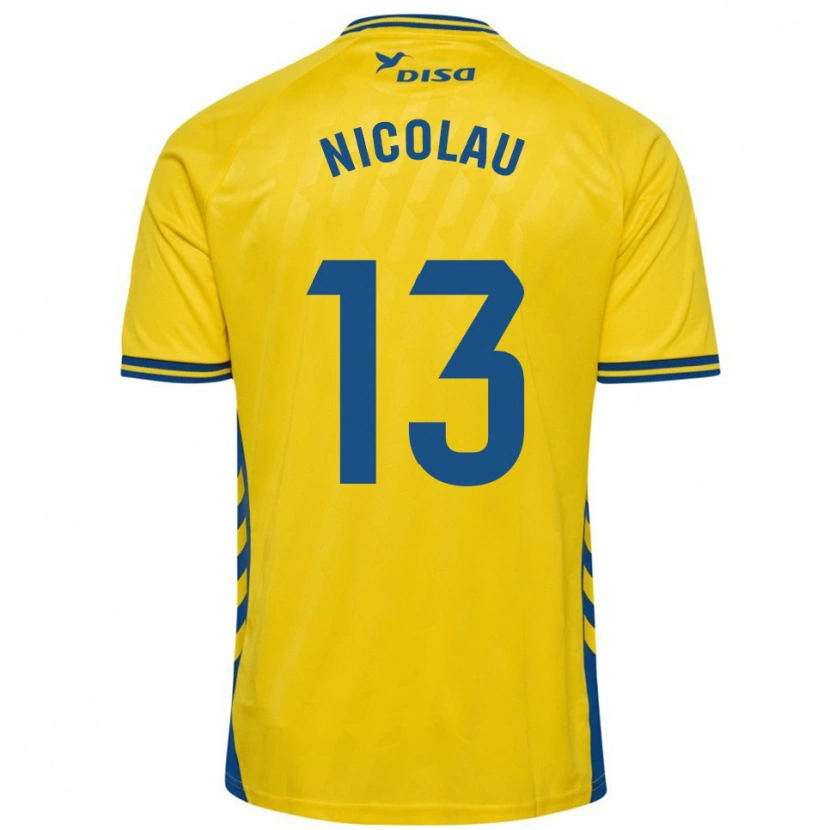 Danxen Men Nacho Nicolau #13 Yellow Blue Home Jersey 2025/26 T-Shirt