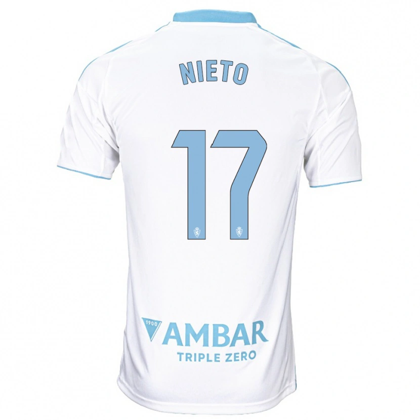 Danxen Men Carlos Nieto #17 White Sky Blue Home Jersey 2025/26 T-Shirt