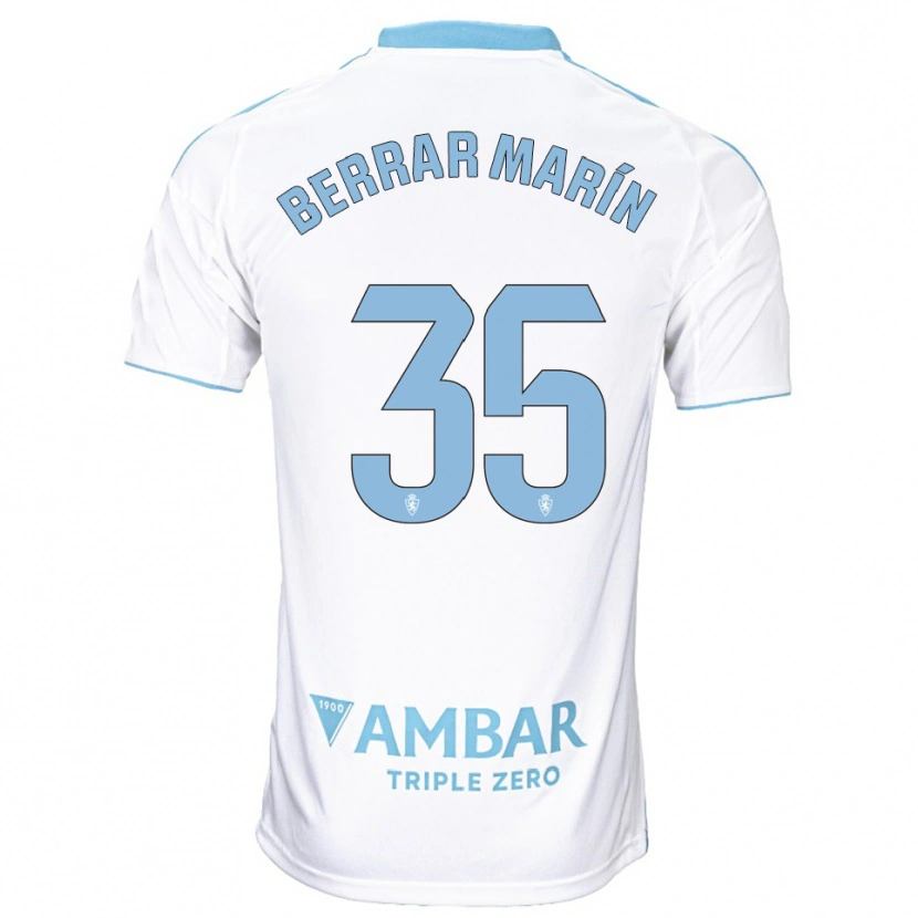Danxen Men Sergio Berrar #35 White Sky Blue Home Jersey 2025/26 T-Shirt