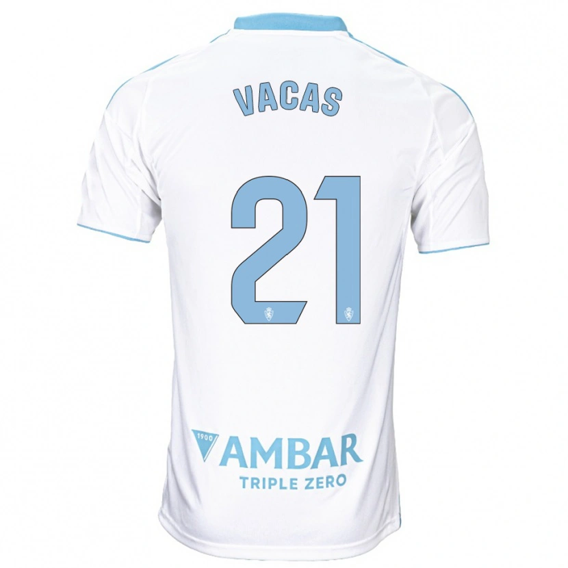 Danxen Men Óscar Vacas #21 White Sky Blue Home Jersey 2025/26 T-Shirt