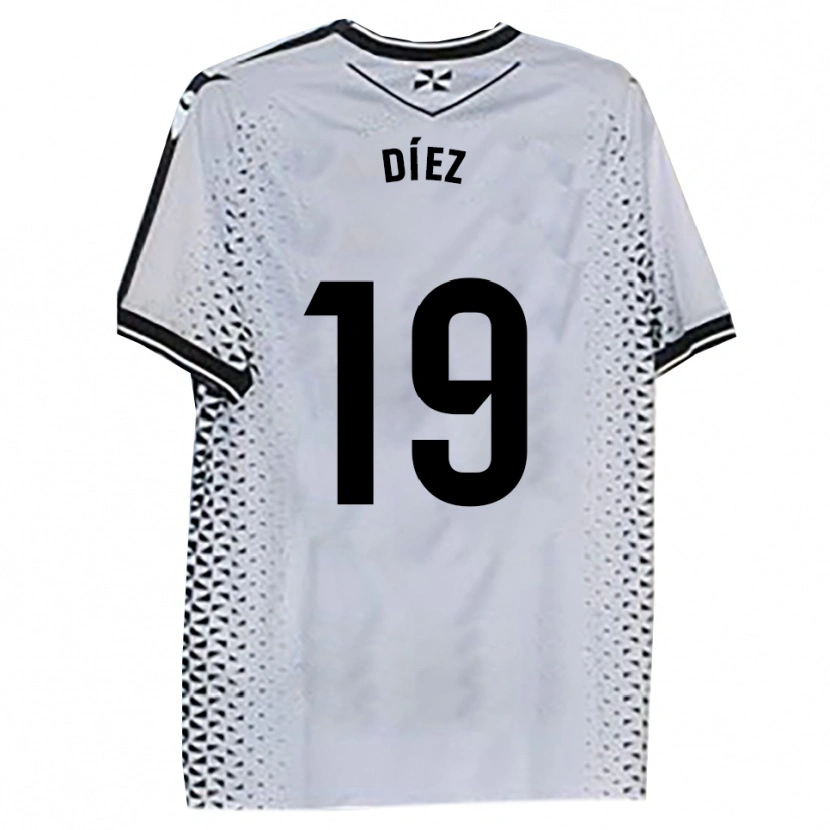 Danxen Men Rubén Díez #19 White Black Home Jersey 2025/26 T-Shirt
