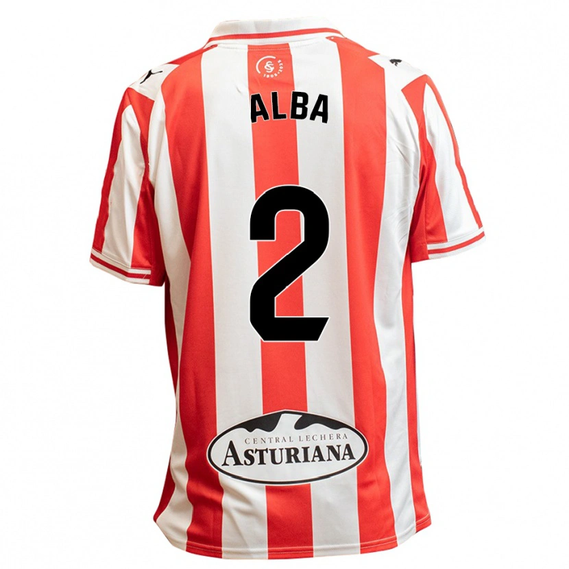 Danxen Men Alba Fernandez García #2 White Red Home Jersey 2025/26 T-Shirt