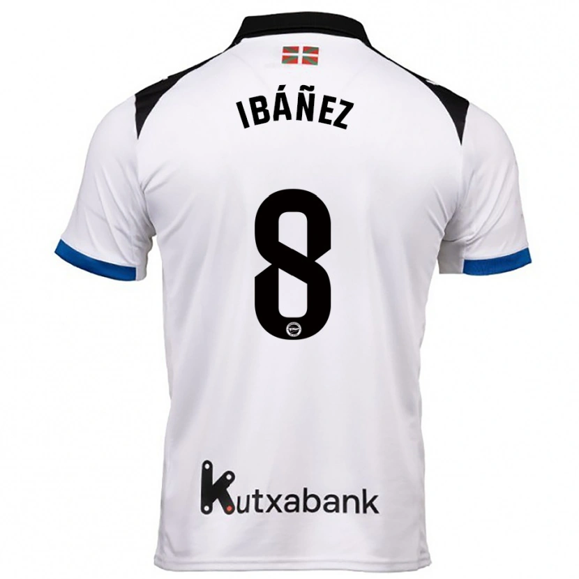 Danxen Men Pablo Ibáñez #8 White Blue Away Jersey 2025/26 T-Shirt
