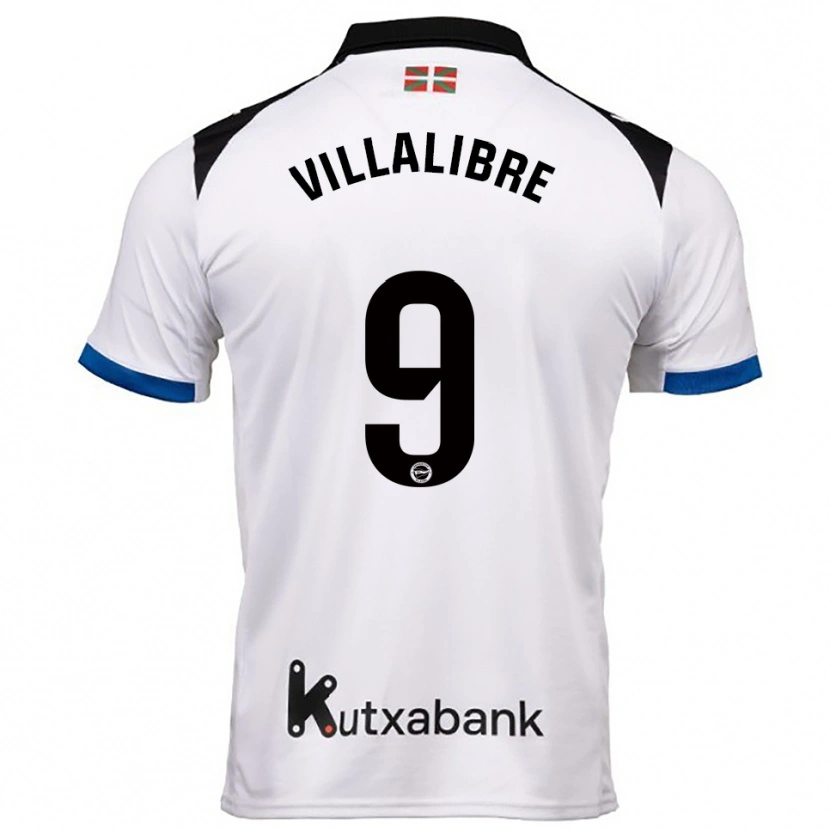 Danxen Men Asier Villalibre #9 White Blue Away Jersey 2025/26 T-Shirt